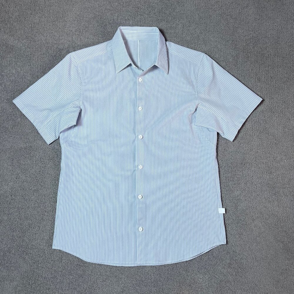 Lululemon Airing Easy Short Sleeve Stretch Striped Button Up Men's Medium